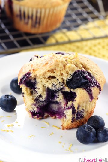 Lemon Blueberry Muffins ~ Easy, Wholesome, Yummy! • FIVEheartHOME