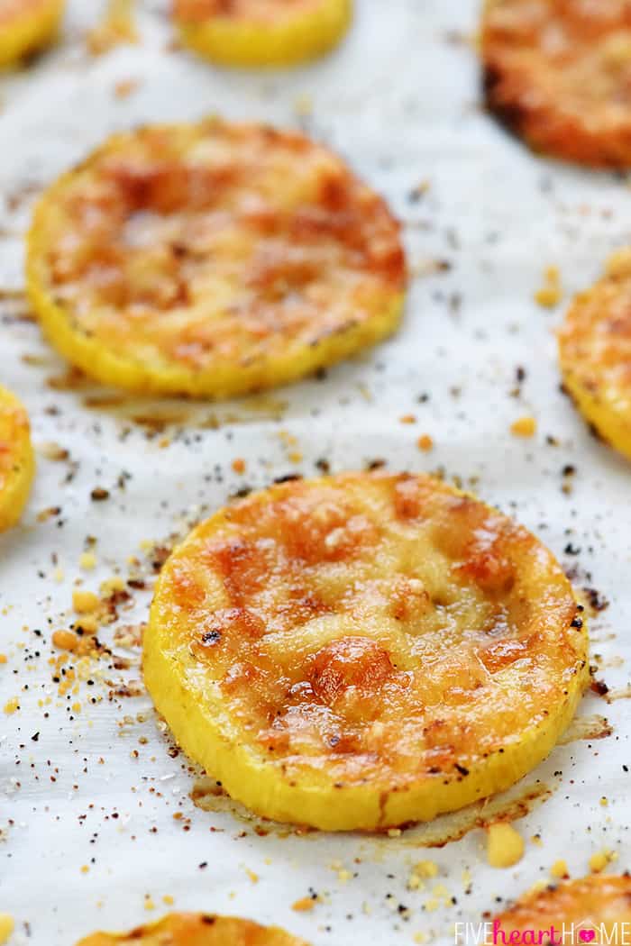 Baked Parmesan Yellow Squash Rounds + VIDEO