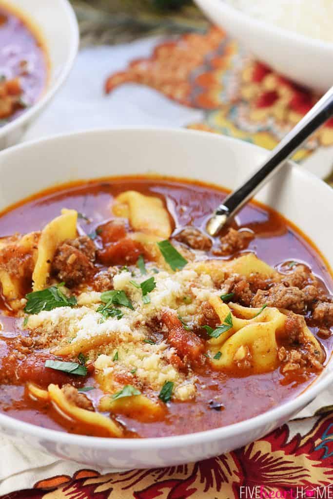 {20-Minute} Tortellini Lasagna Soup • FIVEheartHOME