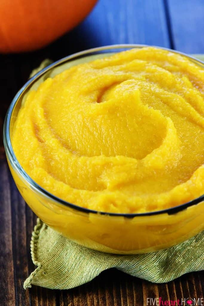 Homemade Pumpkin Puree in a bowl