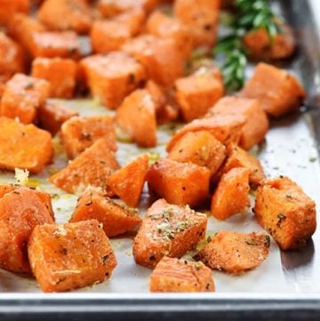 Rosemary Parmesan Sweet Potatoes • FIVEheartHOME