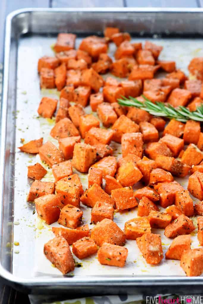 Savory Sweet Potatoes with Rosemary + Parmesan • FIVEheartHOME