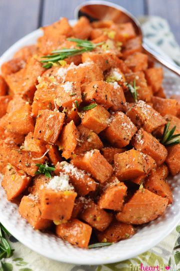Savory Sweet Potatoes with Rosemary + Parmesan • FIVEheartHOME