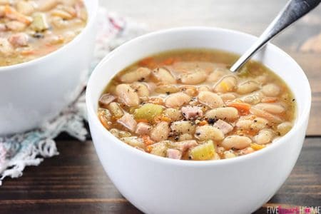 Slow Cooker Ham and Bean Soup (Easy + AMAZING!) • FIVEheartHOME