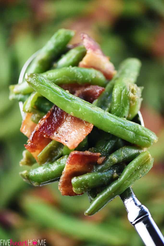 BEST Green Beans with Bacon + Brown Sugar Glaze! • FIVEheartHOME