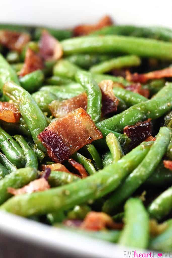 BEST Green Beans with Bacon + Brown Sugar Glaze! • FIVEheartHOME