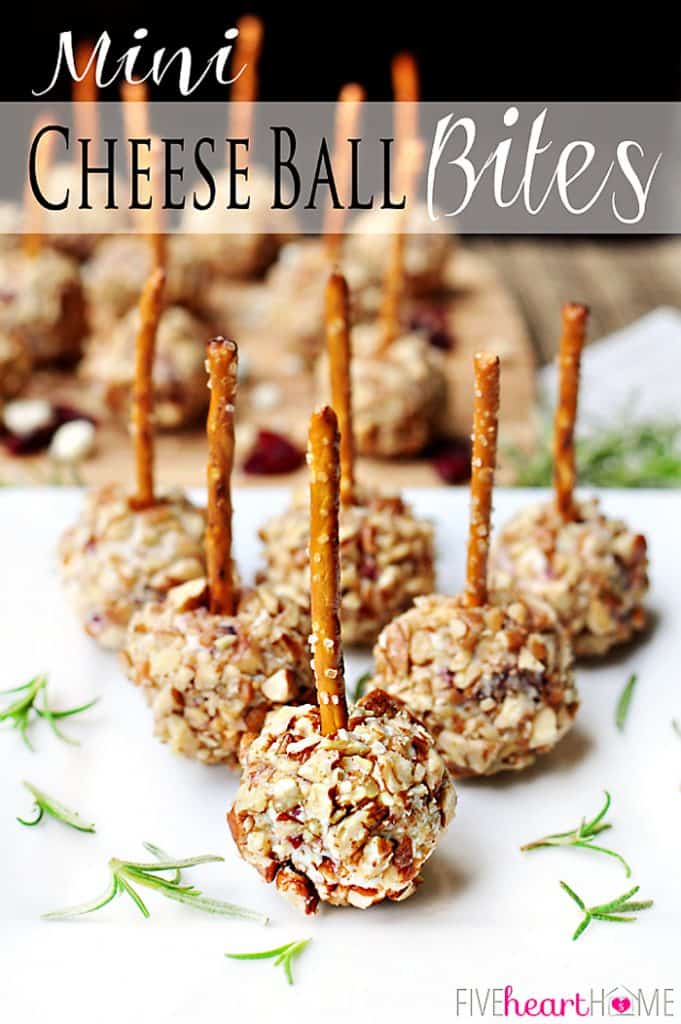 Mini Cheese Ball Bites ~ Cute, Easy, Festive, YUMMY! • FIVEheartHOME