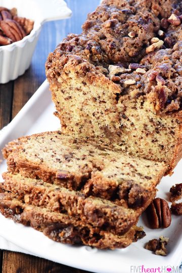 AMAZINGLY DELICIOUS Pecan Praline Bread • FIVEheartHOME