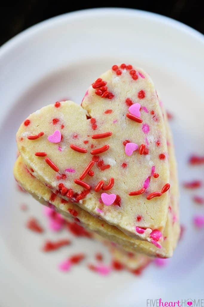 Easy Shortbread Heart Shaped Cookies • FIVEheartHOME