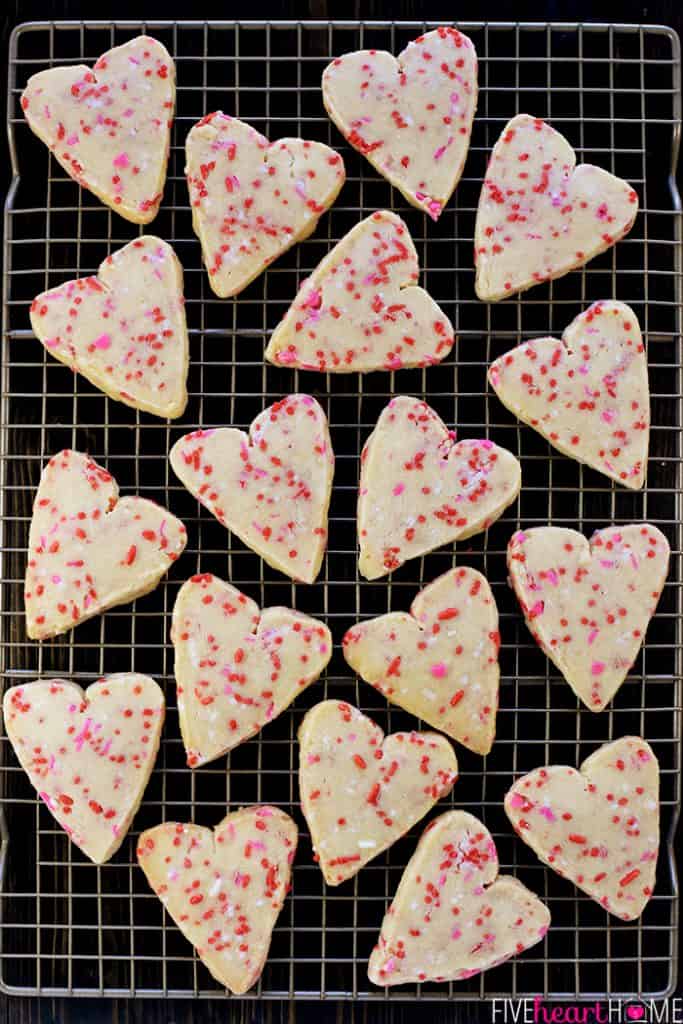 Easy Shortbread Heart Shaped Cookies • FIVEheartHOME