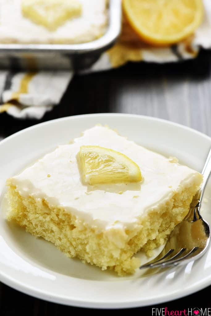 Lemon Sheet Cake ~ SO Delicious & Easy to Make! • FIVEheartHOME