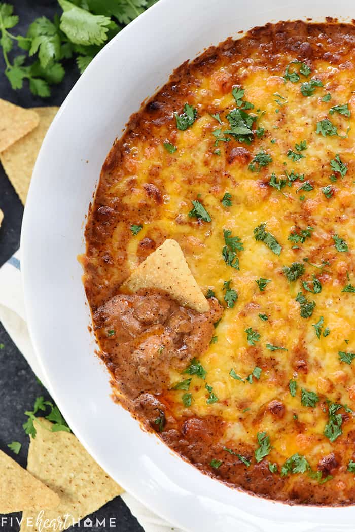 Zippy Beef Enchilada Dip (Totally Addictive!) • FIVEheartHOME