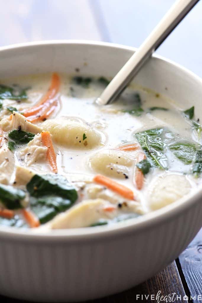 Slow Cooker Olive Garden Chicken Gnocchi Soup Fivehearthome