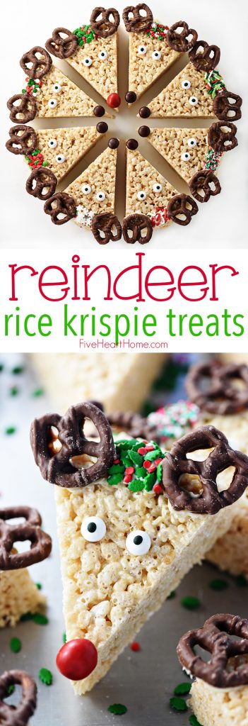 Reindeer Rice Krispie Treats ~ Easy + CUTE! • FIVEheartHOME