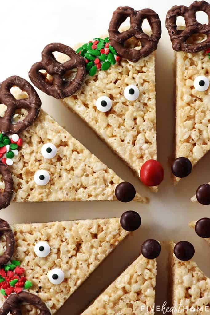 Reindeer Rice Krispie Treats ~ Easy + CUTE! • FIVEheartHOME