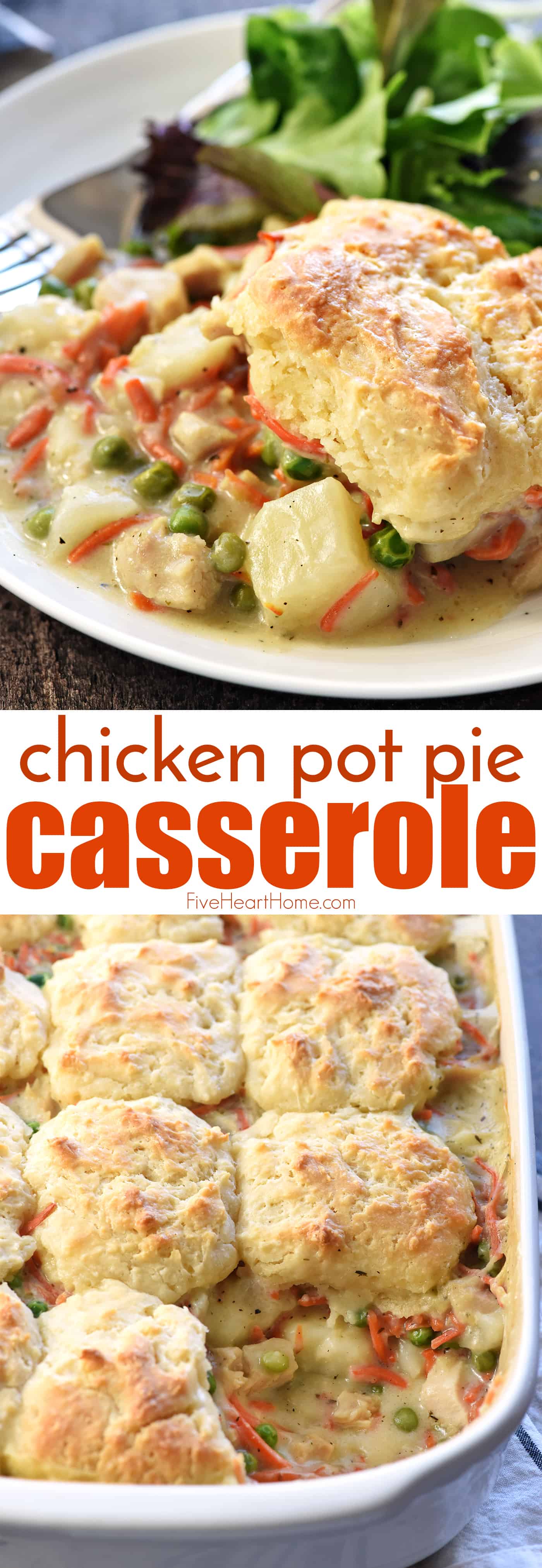 Chicken Pot Pie Casserole ~ Comfort Food Bliss! • FIVEheartHOME