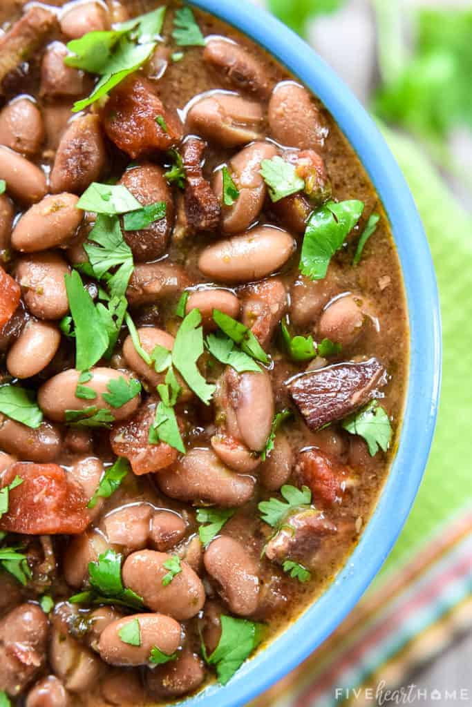 Slow Cooker Charro Beans ~ The BEST Recipe! • FIVEheartHOME