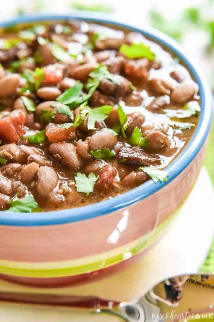 Slow Cooker Charro Beans ~ The BEST Recipe! • FIVEheartHOME