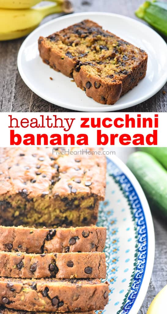 Healthy Zucchini Banana Bread ~ 100% Whole Wheat! • FIVEheartHOME