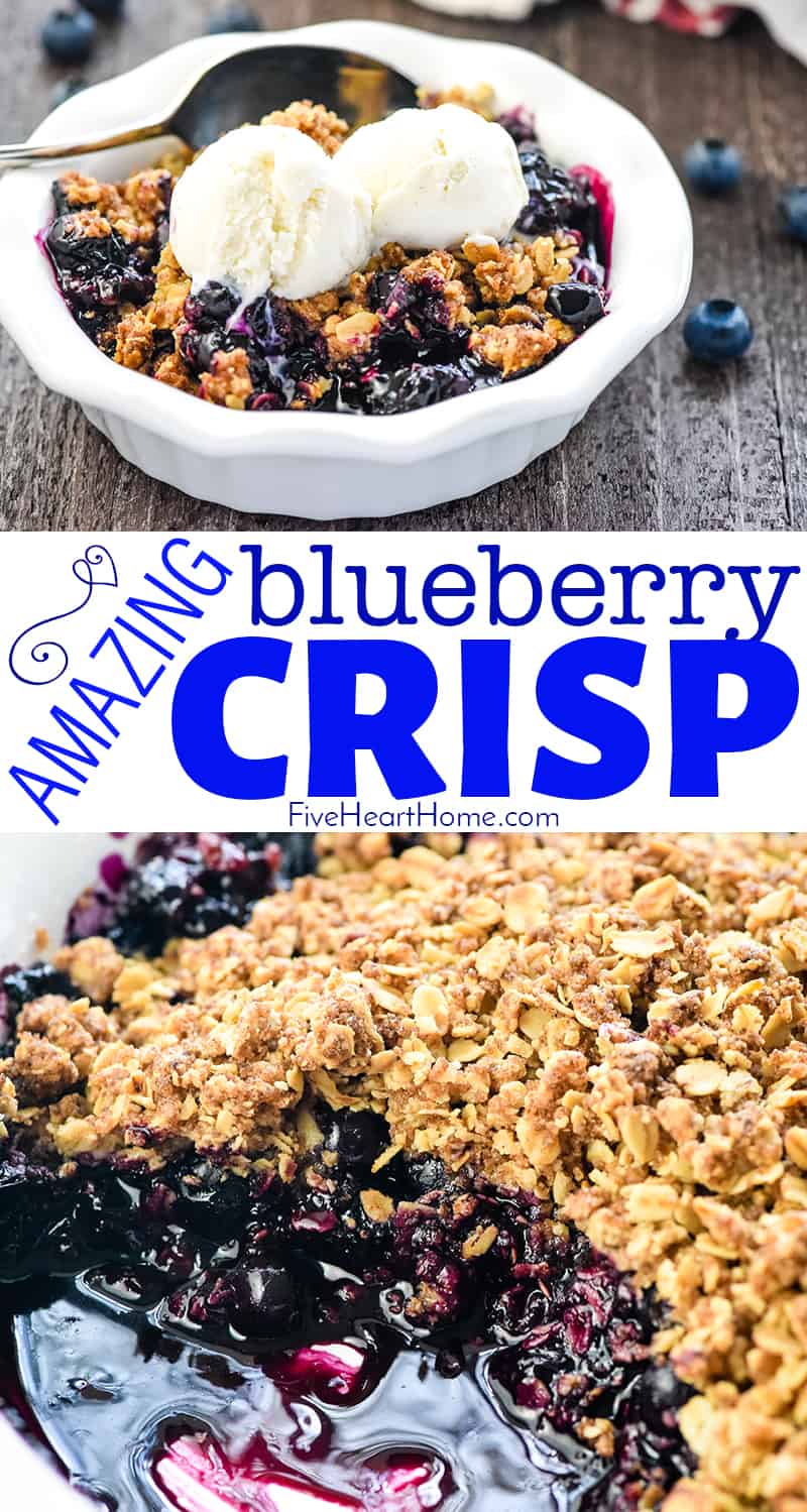 AMAZING Blueberry Crisp • FIVEheartHOME