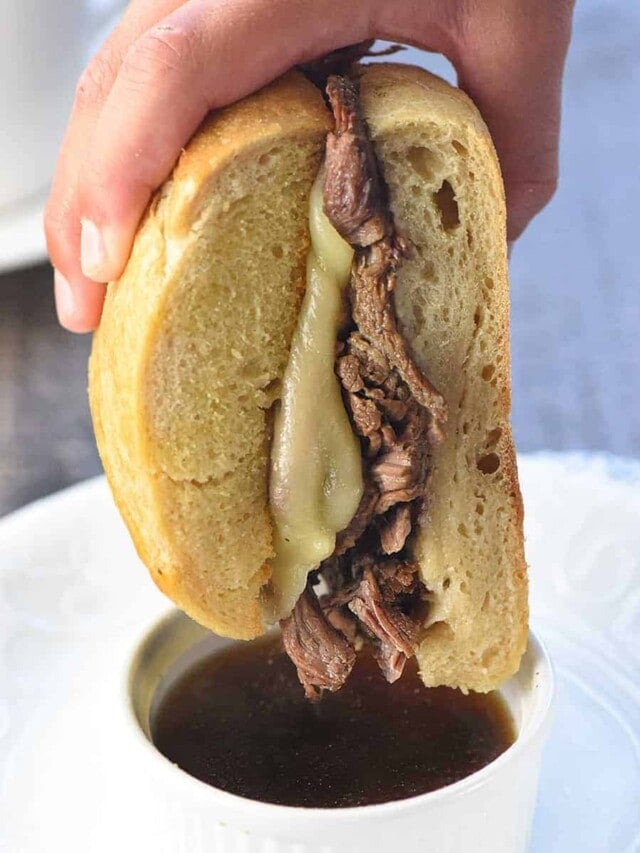 Slow Cooker French Dip • Fivehearthome 