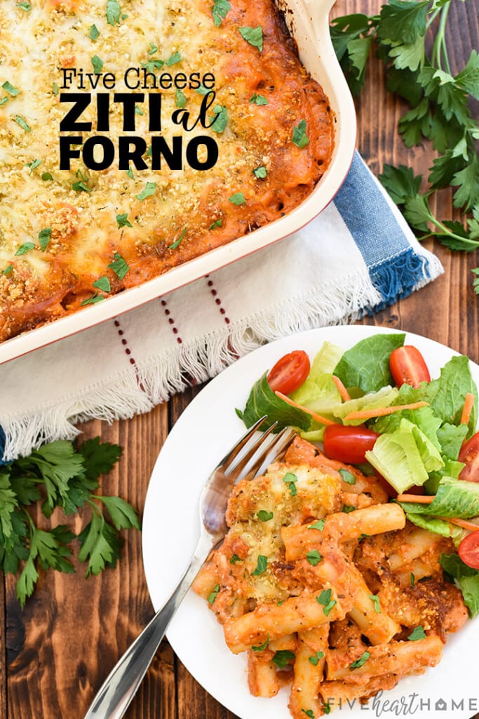 Five Cheese Ziti al Forno, Lunch & Dinner Menu