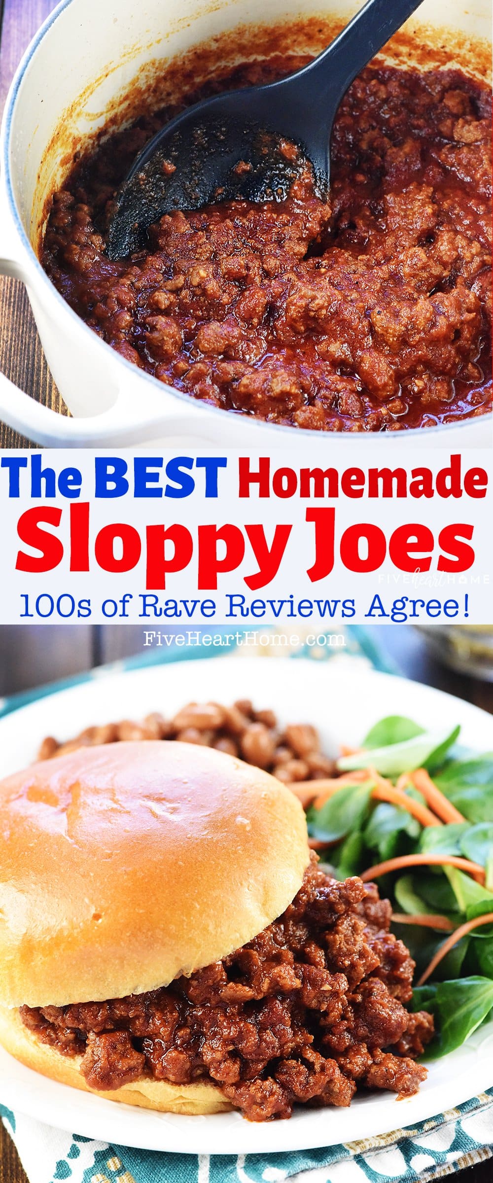 The VERY BEST Sloppy Joe Recipe (5-STAR!!!) • FIVEheartHOME