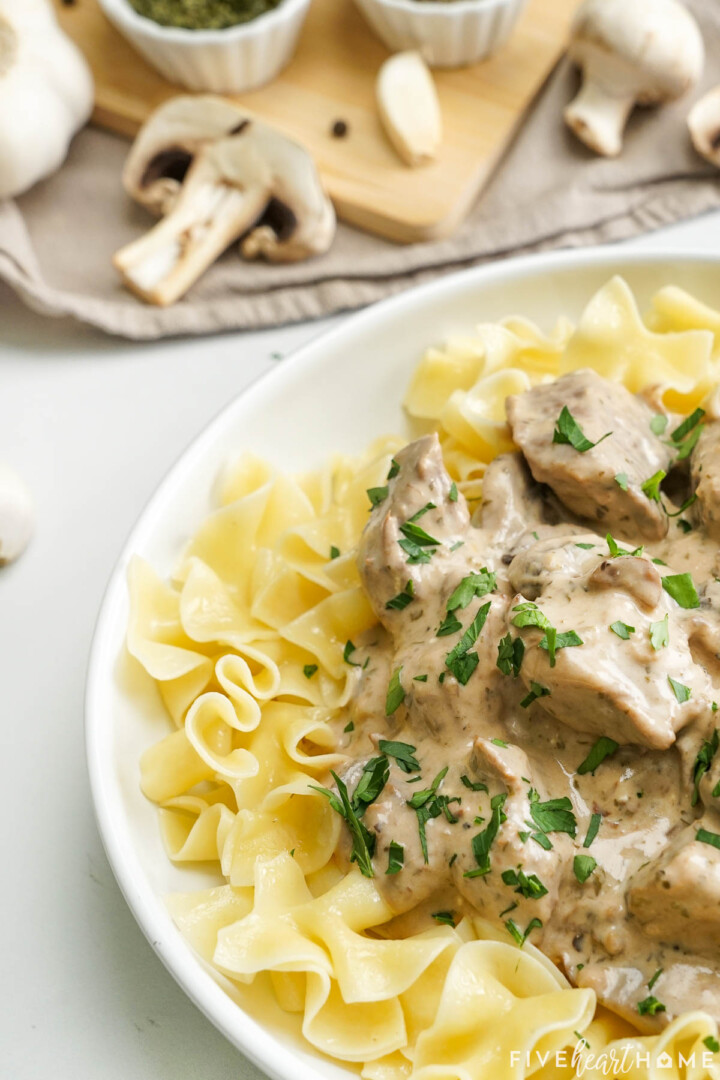 The BEST Crock Pot Beef Stroganoff • FIVEheartHOME