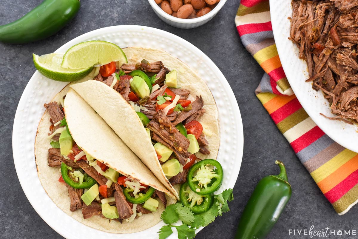 Slow Cooker Shredded Beef for Tacos (So Easy!) - Sweet Little Bluebird