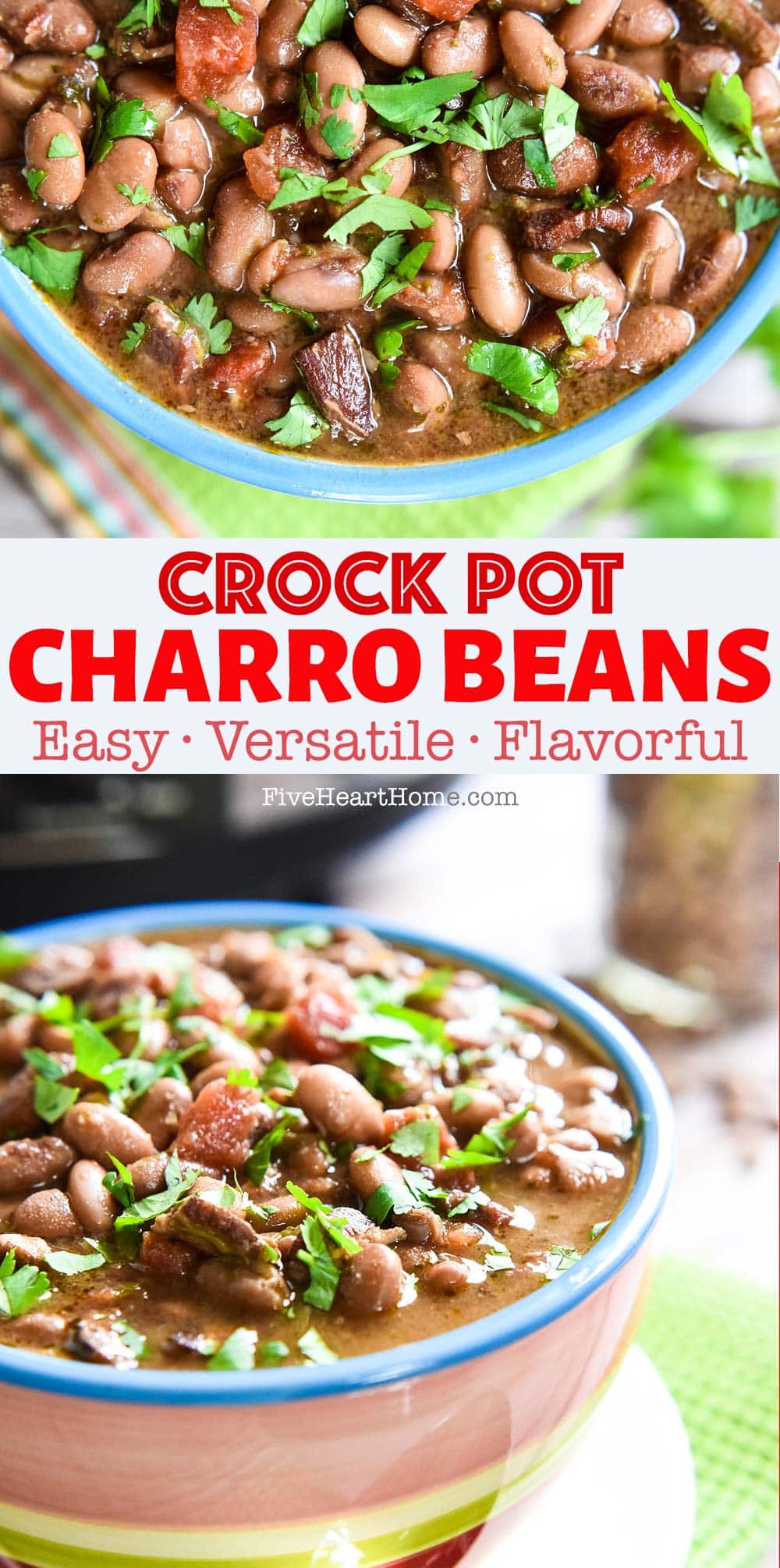 Easy + AMAZING Slow Cooker Charro Beans ~ The BEST Recipe! • FIVEheartHOME