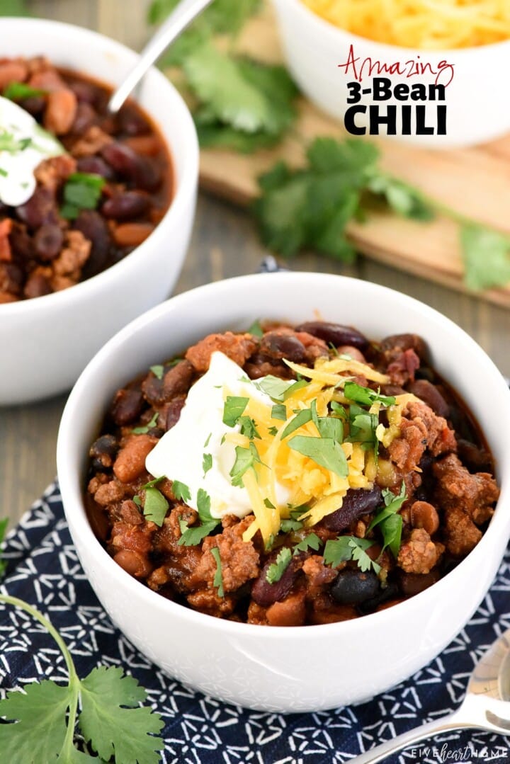 The BEST 3 Bean Chili • FIVEheartHOME