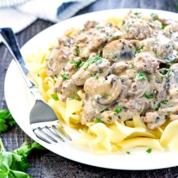 Easy + AMAZING Ground Beef Stroganoff • FIVEheartHOME