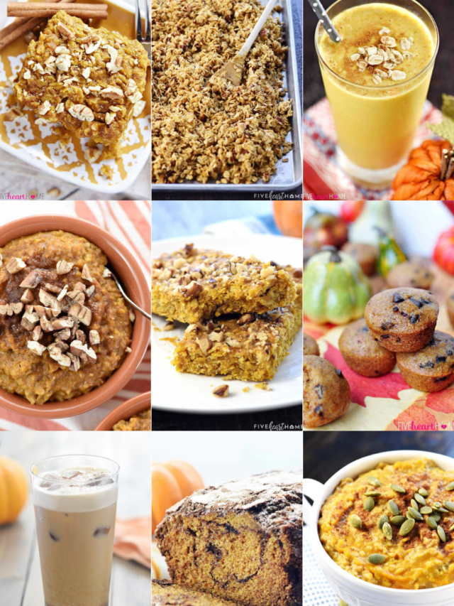 Pumpkin Breakfast Recipes ~ From Healthy To Decadent! • FIVEheartHOME