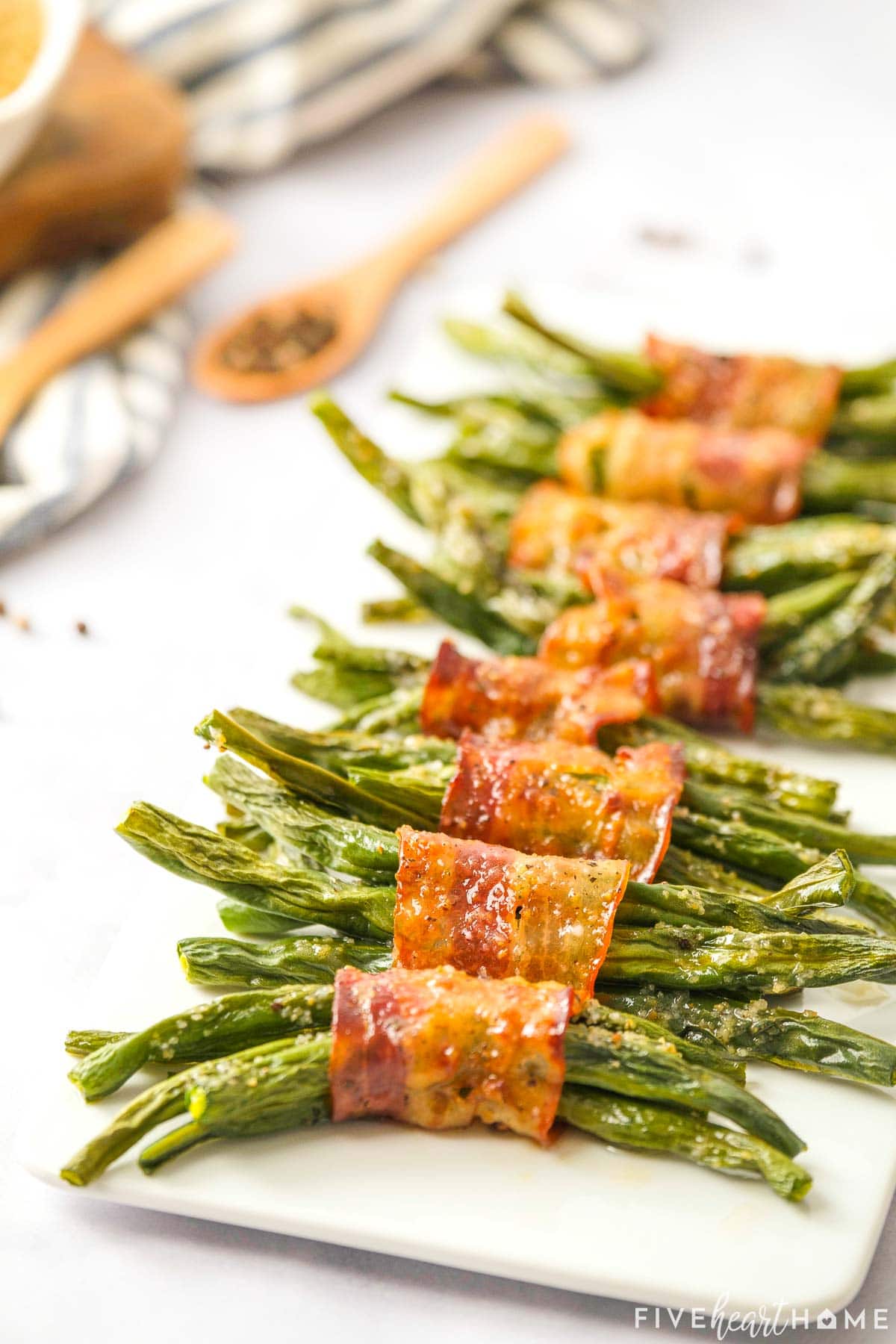 Close-up of Green Bean Bundles.