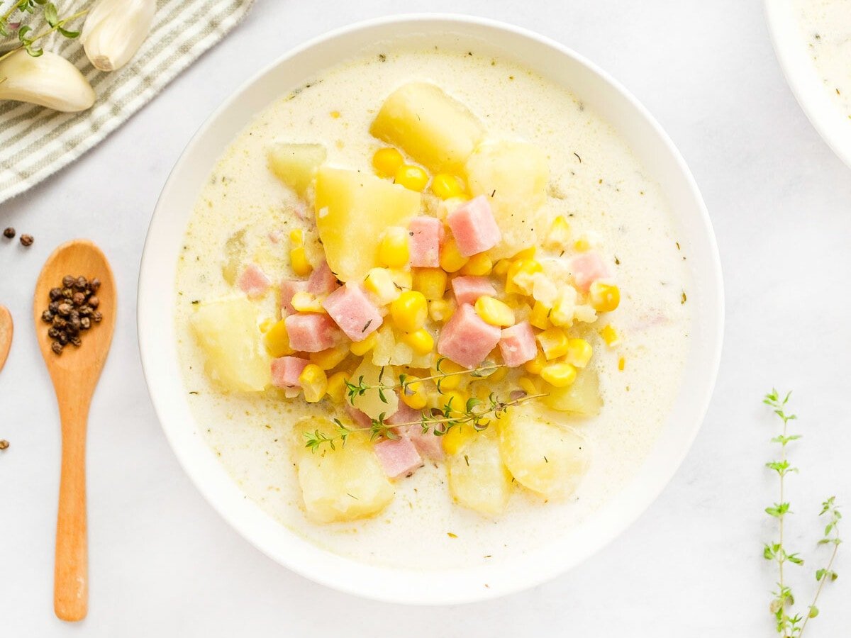 Creamy Ham and Potato Soup Recipe - Little Sunny Kitchen
