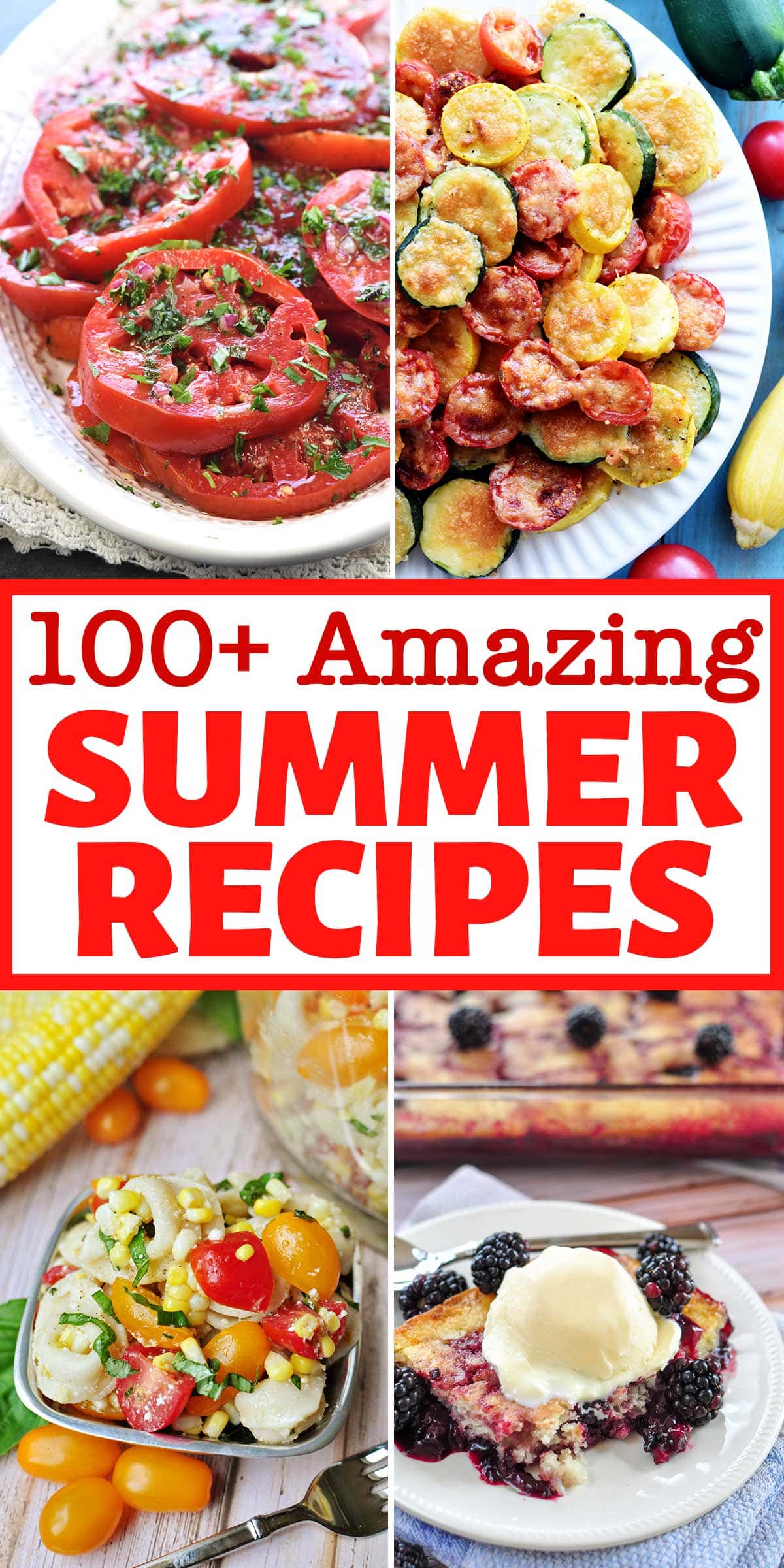 100+ AMAZING Summer Recipes ~ this scrumptious collection of seasonal recipes showcases fresh summer produce and warm weather favorites, ranging from lighter fare to grilling grub, pasta salads to summer salad recipes, refreshing drinks to fruity desserts, and so much more! These fabulous summer recipes are fresh, simple, made from scratch, and incredibly delicious. | FiveHeartHome.com via @fivehearthome