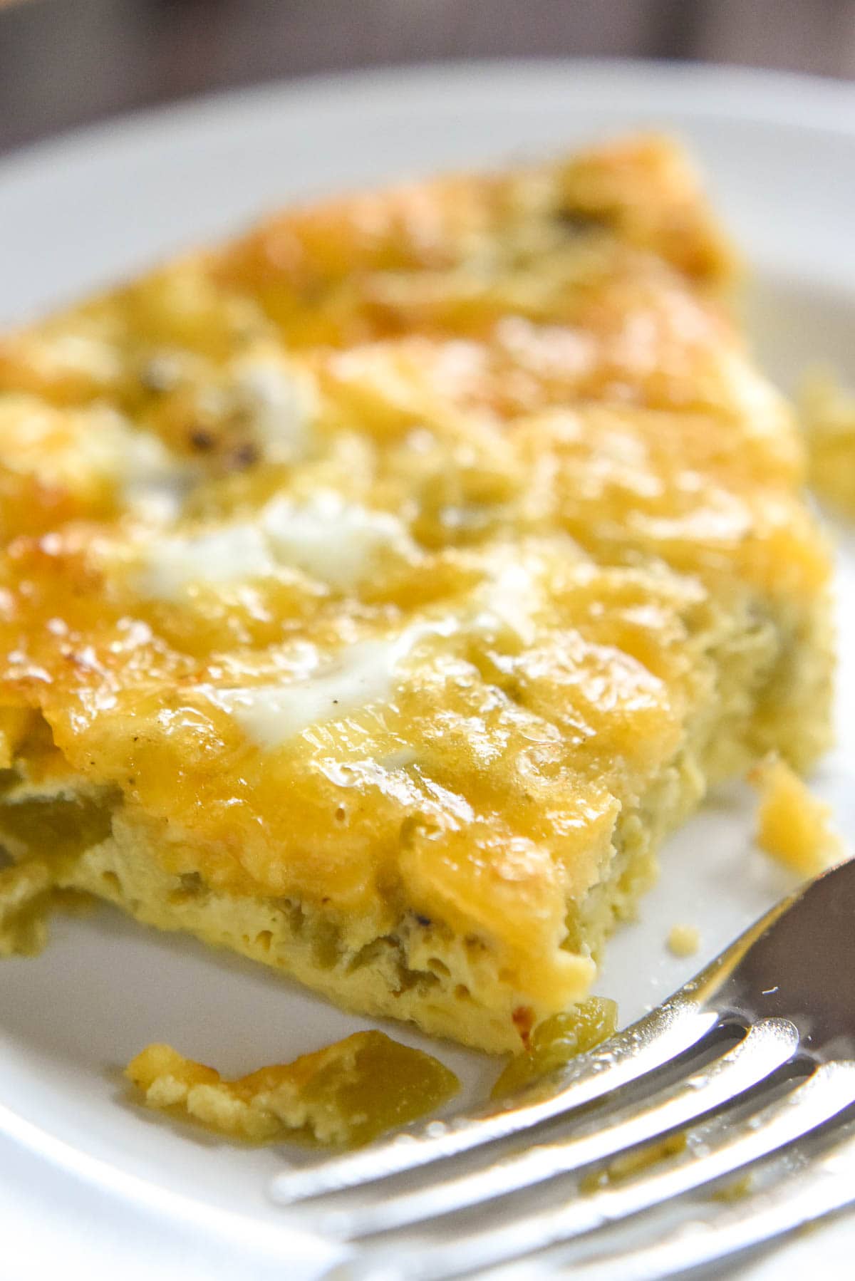 Close-up of Easy Egg Bake with missing bite.