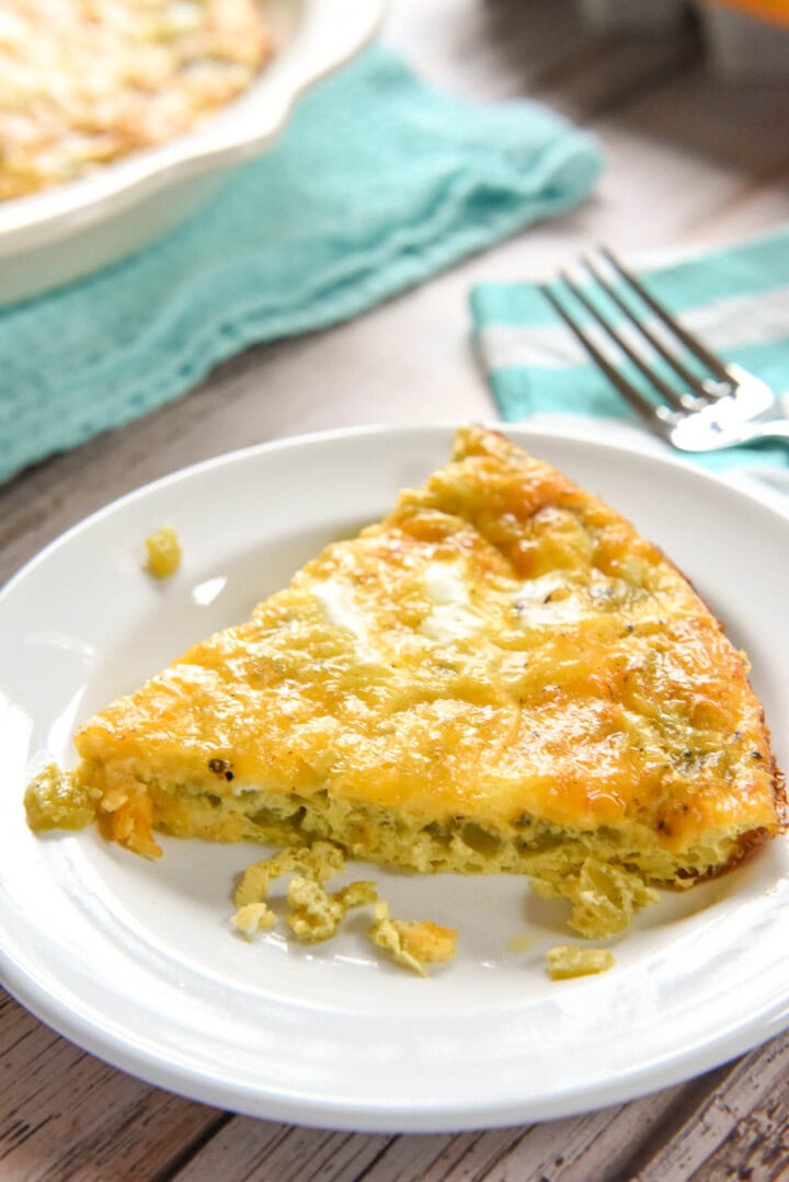 Easy Egg Bake (with Cheddar & Green Chiles) • FIVEheartHOME