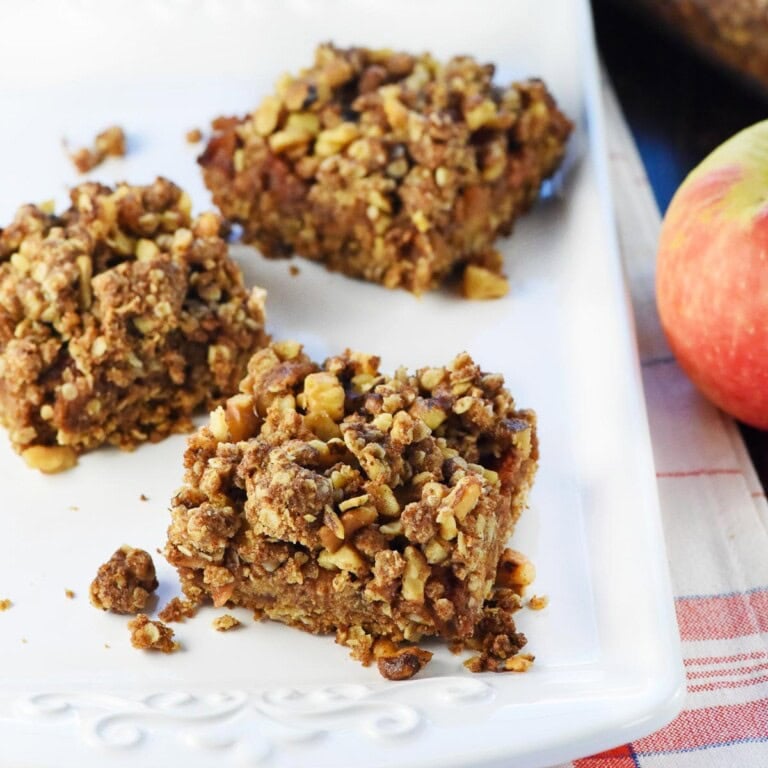 Apple Butter Bars on white plate.