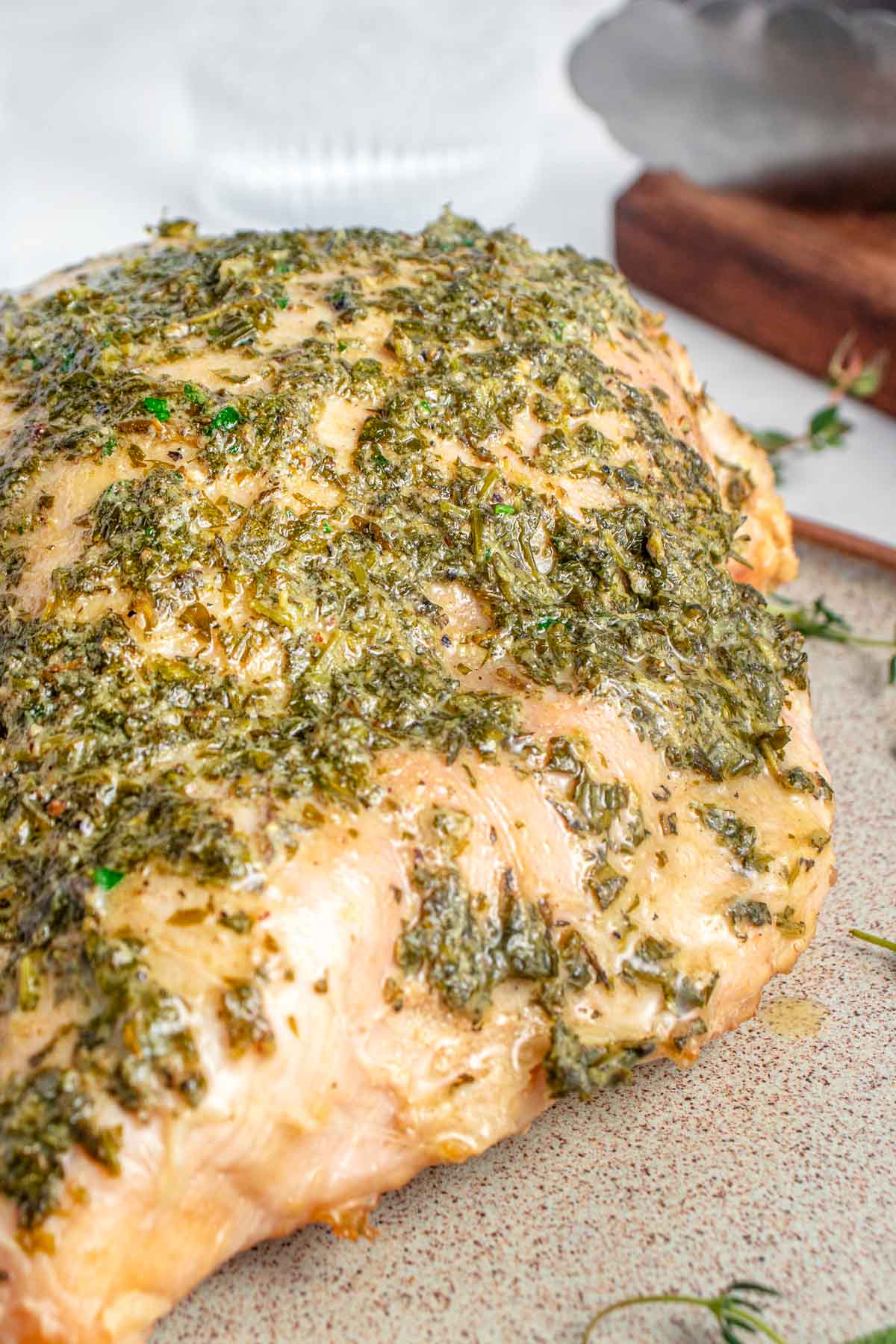 Close-up of Crockpot Turkey Breast.