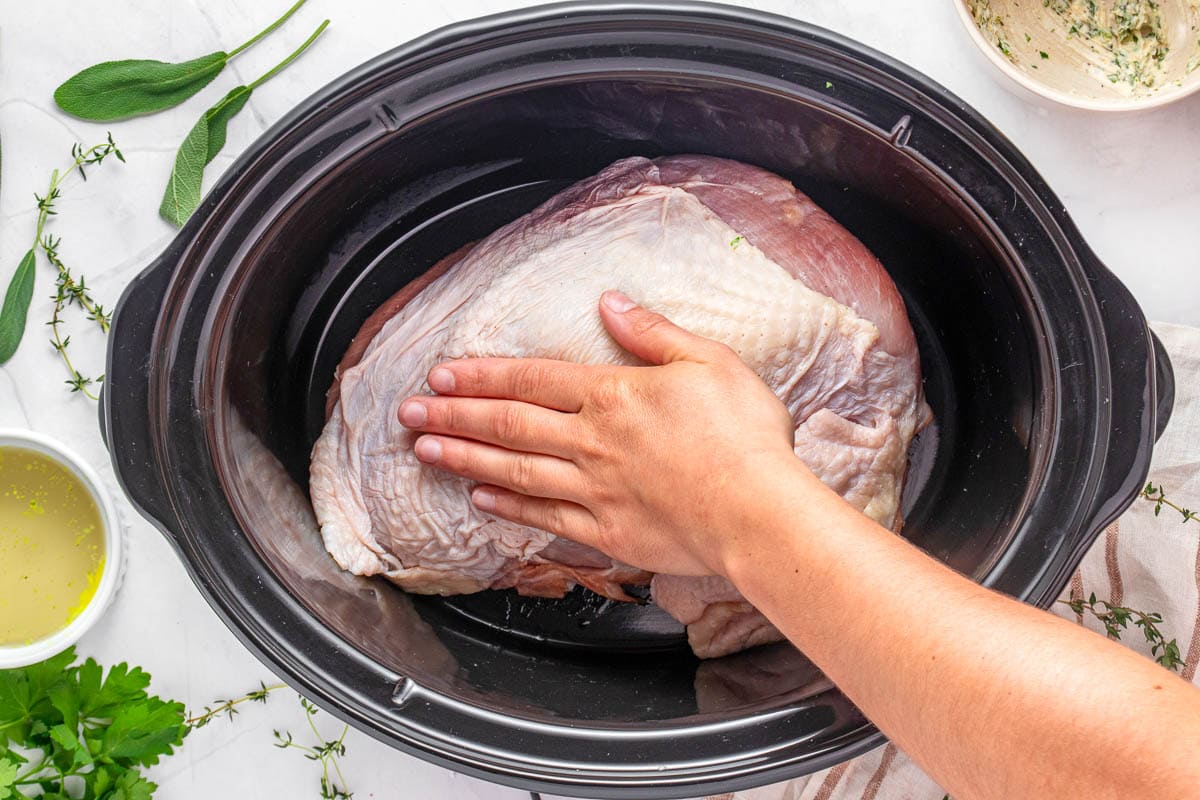 Turkey breast in crock pot.