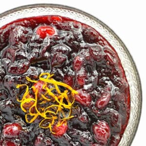 Cranberry Sauce with Orange aerial view.