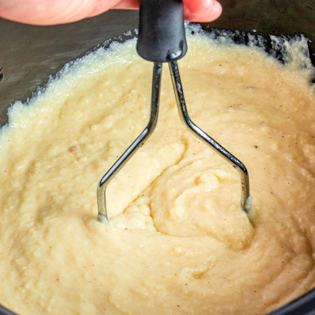 Mashed potatoes in crock pot.