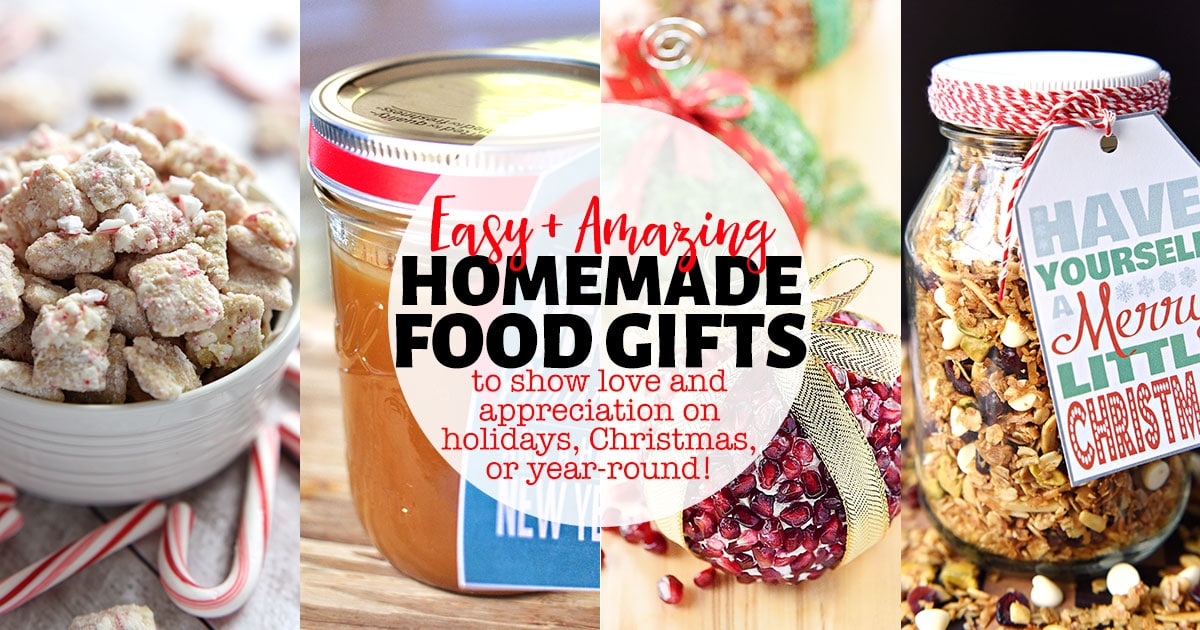 Homemade Food Gifts collage with text.