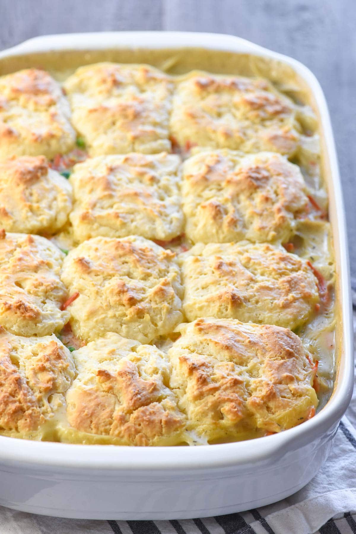 Chicken Pot Pie Casserole fresh out of oven.