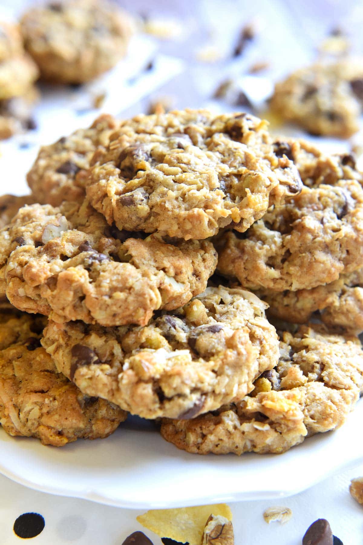 Cowboy Cookies on platter.