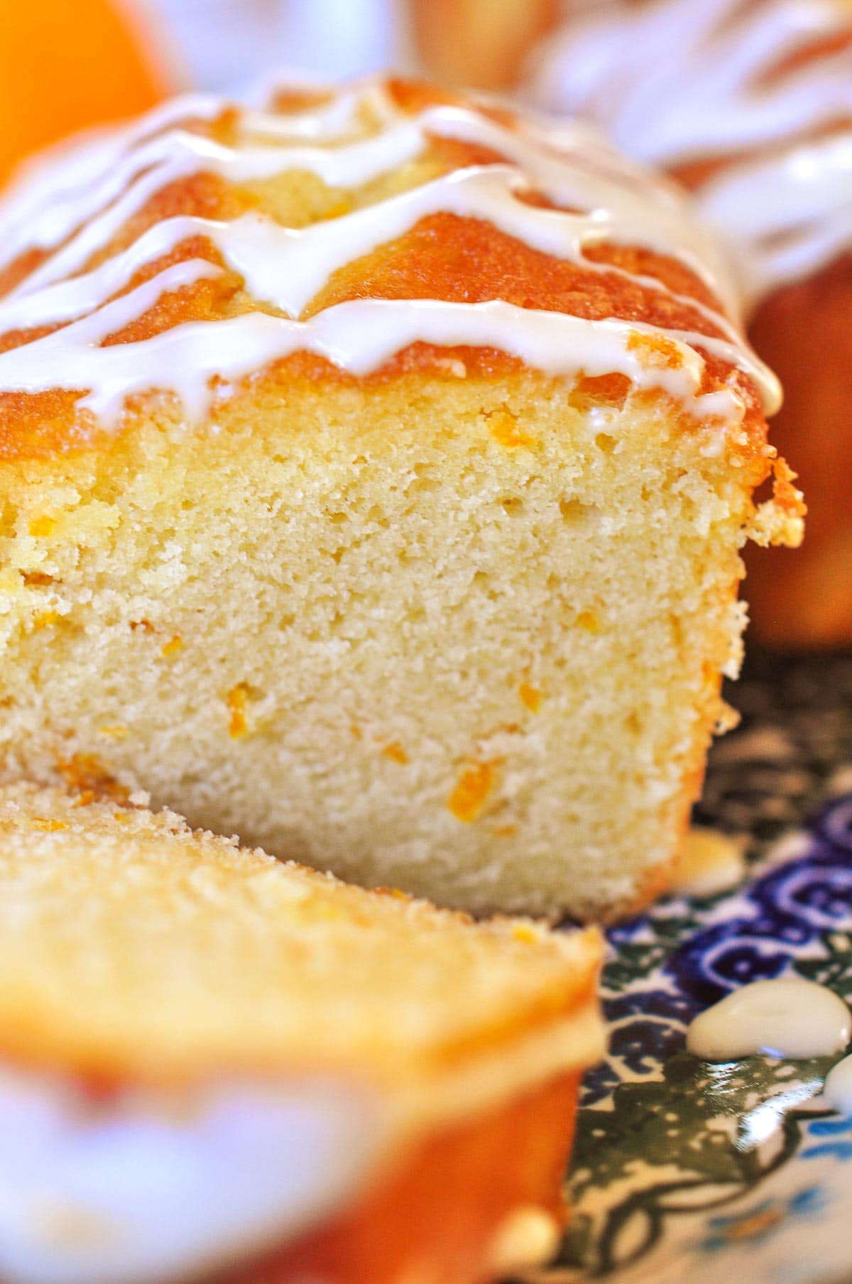 Close-up of sliced Orange Pound Cake.