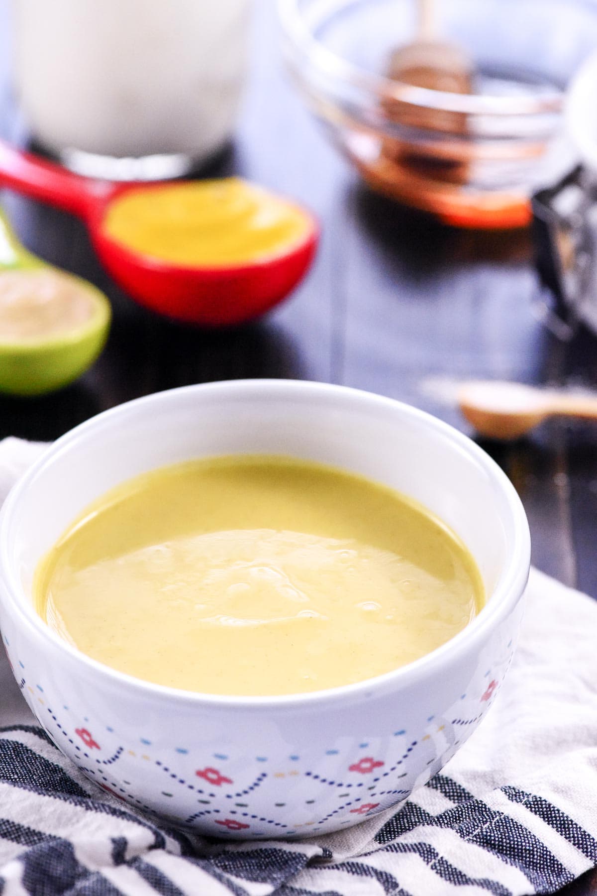 Honey Mustard Dipping Sauce and five healthy ingredients to make it.