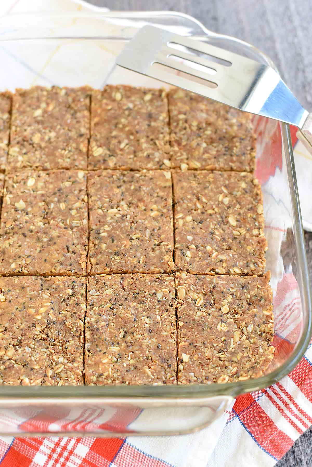 Protein Bars sliced in dish.