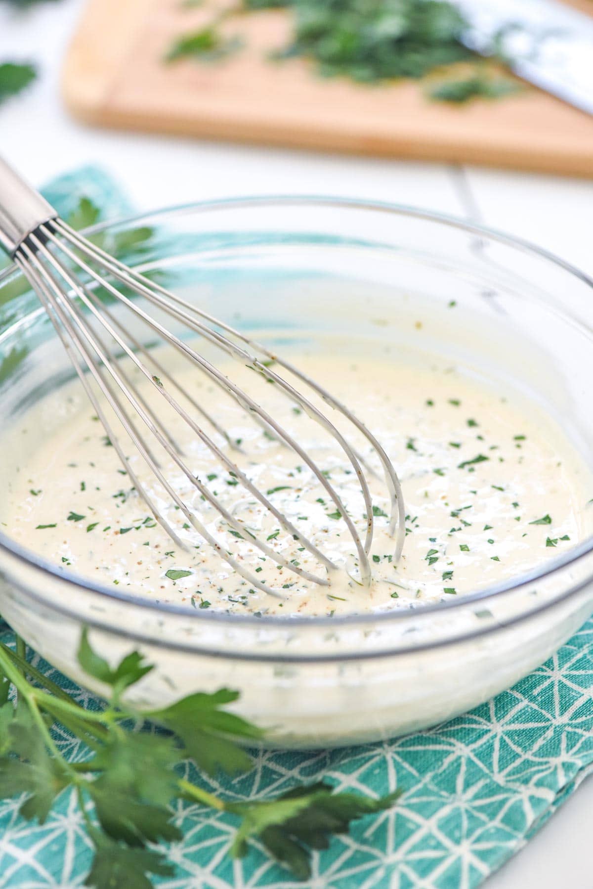 Ranch Dressing recipe made with buttermilk.